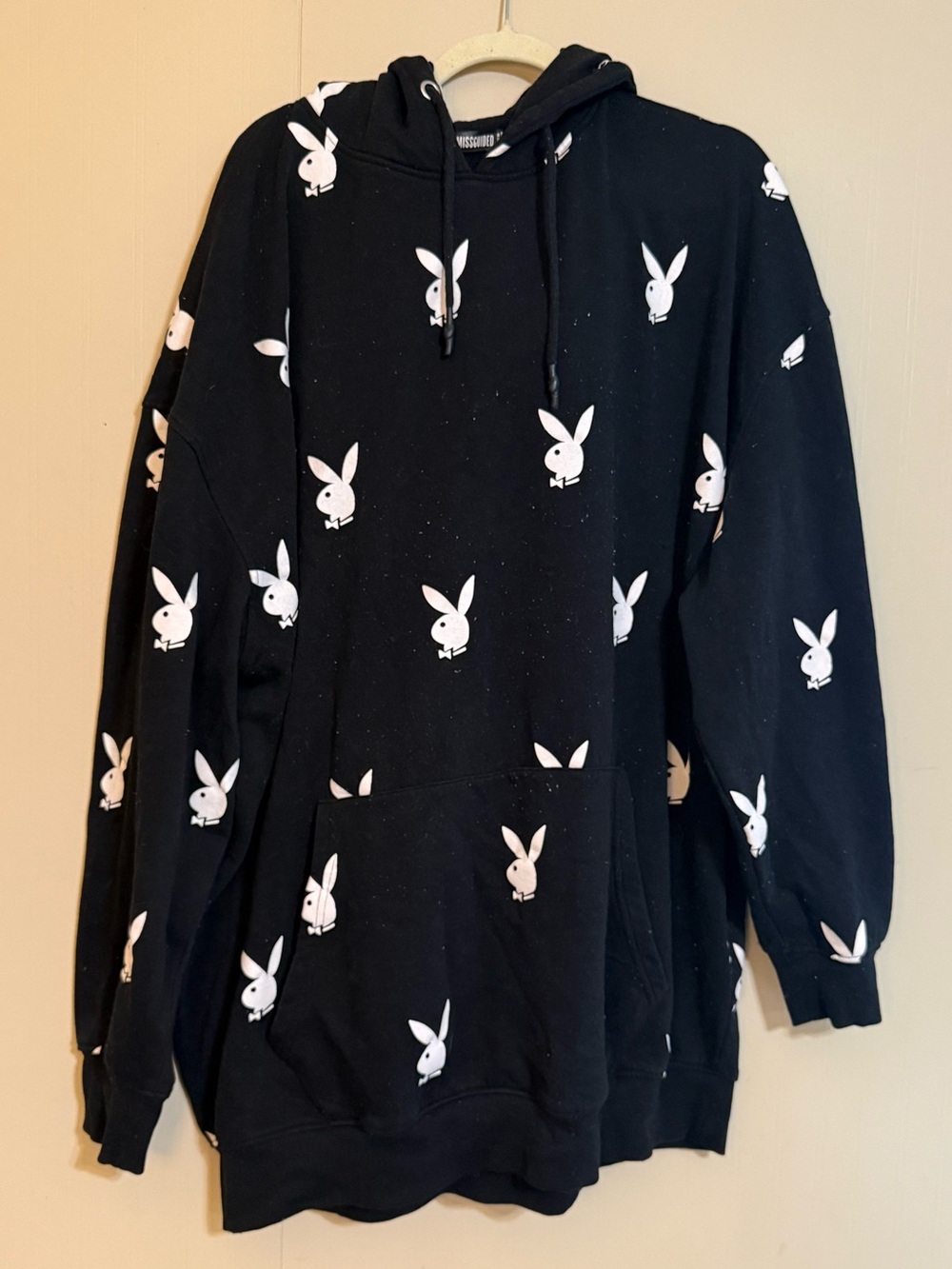 Playboy Logo Black Hoodie Oversized & Sweatpants Set Size 14  - Women's Pullover
